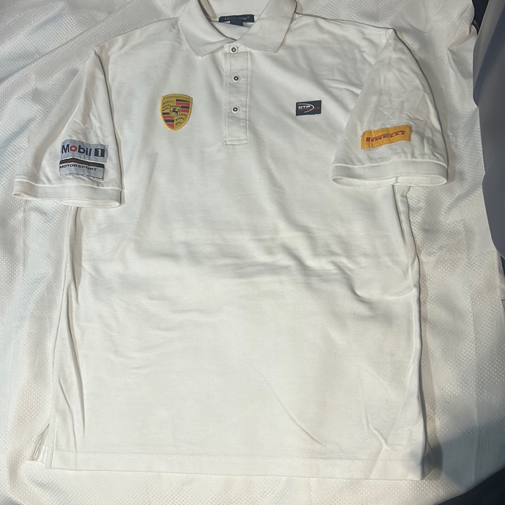 Porsche Motorsports Polo Golf Shirt Medium Mobil 1 Pirelli Coal Harbour